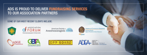 ADS fundraising partners and men shaking hands in partnership