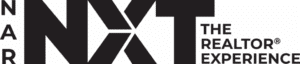 Official NAR NXT: The REALTOR® Experience logo, black horizontal version.